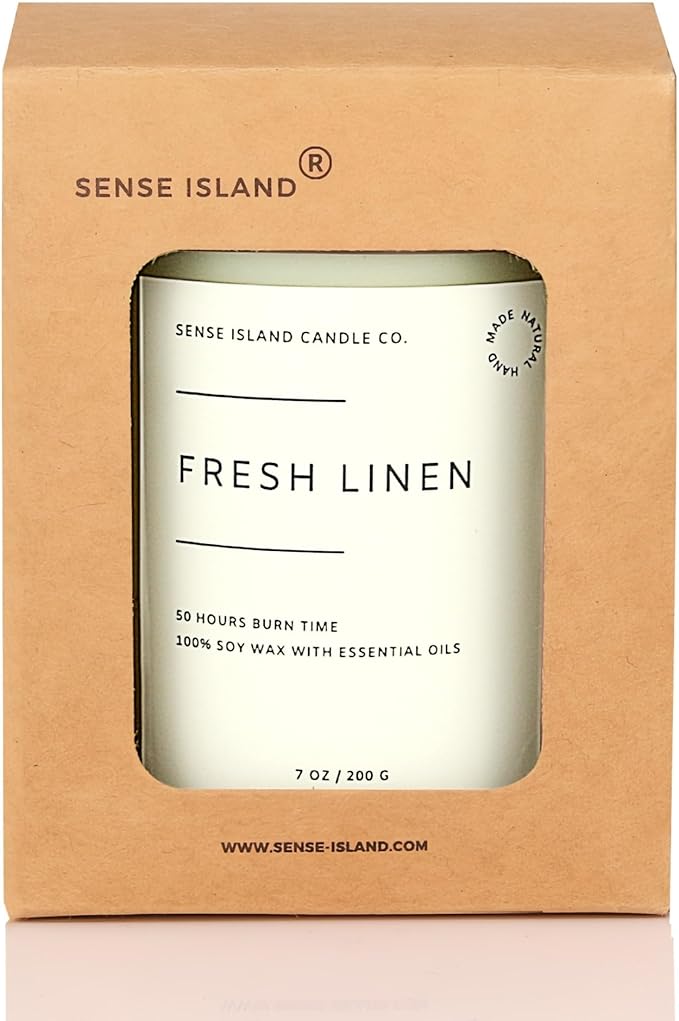 Fresh Linen Scented Candle for Home Scented 50+ Hrs Long Lasting100% Natural Soy Wax Clean Linen | Candle Gifts for Women Men Highly Scented House Warming Gifts - Bloomnest