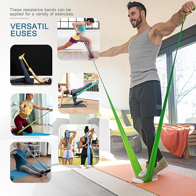 5 Pcs Professional Resistance Bands. Latex-Free, Elastic Band, Work Out Bands, Stretch Bands for Working Out Women or Men, Exercise Bands Set for Physical Therapy, Yoga, Pilates - Bloomnest