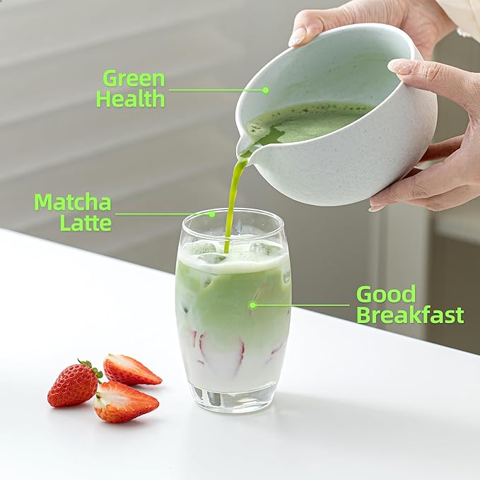 TEANAGOO Matcha Whisk Set,7 Pcs Matcha Set Lt.Grey,Matcha Kit for Ceremony,Matcha Tea Set for Making Breakfast/Latte,Matcha Whisk Set and Bowl with All Accessories,Gift for Matcha Lover/Friend/Family - Bloomnest