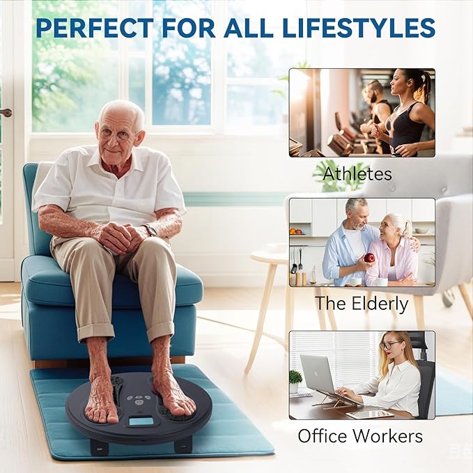 1-STEP EMS Foot Massager for Neuropathy Electronic Foot Stimulator TENS Feet Circulation Stimulator with 10 Modes 50 Intensities Electronic Muscle Stimulator - Bloomnest