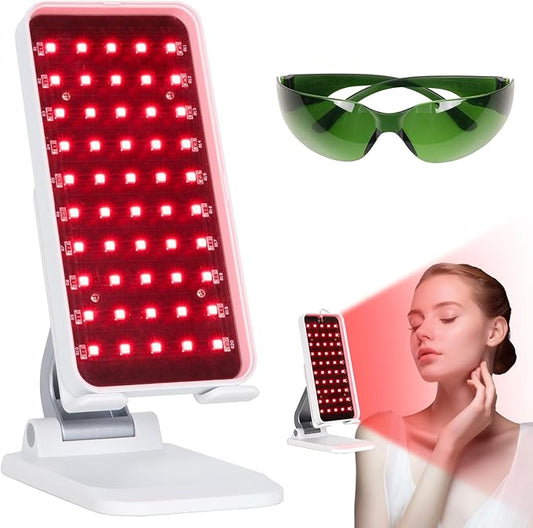 Red Light Therapy, Handheld Red Light Therapy for Face with Adjustable Stand, 660nm & 850nm Infrared Red Light Therapy Device at Home and Office Use SAVILER