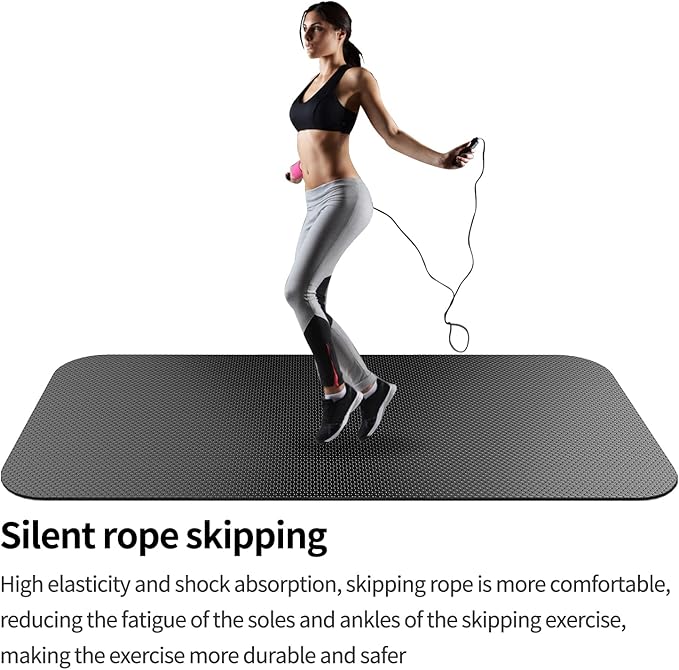 Large Exercise Mat,Exercise Equipment Mat,Treadmill Mat, Exercise Bike Mat, Workout Mats for Home Gym Mats Gym Flooring Rubber Workout Mat Fitness Mat Large Yoga Mat Cardio Mat for Weightlifting, Jump Rope, Non-slipping - Bloomnest