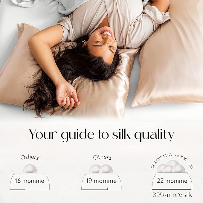 Silk Pillowcase for Hair and Skin, Special Edition Patterned Silk Pillowcase, 100% Mulberry Silk Pillowcase, Silk Pillow Cases King, Caramel Swirl Real Only by Colorado Home Co - Bloomnest