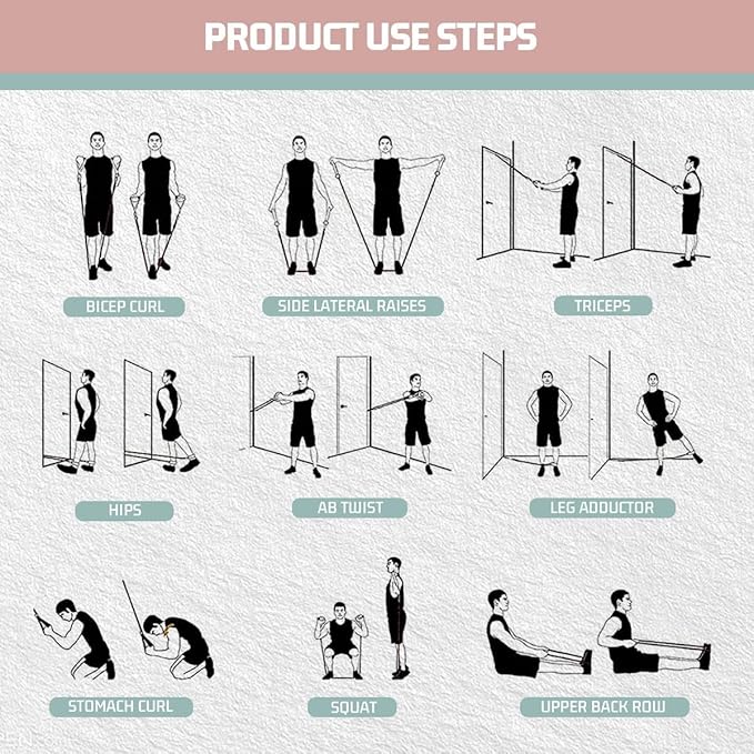 VEICK Resistance Bands, Exercise Bands, Workout Bands, Resistance Bands for Working Out with Handles for Men and Women, Exercising Bands for Fitness Weights Work Out at Home - Bloomnest