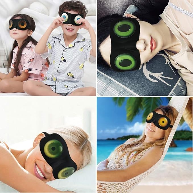 Tphon Eye Sleep Mask Funny Blindfold for Women Men Kid, Upgraded 3D Contoured 100% Blackout Sleeping Mask with Adjustable Strap, Soft Night Blindfold Eye Shades for Travel Naps Shift Works Games - Bloomnest
