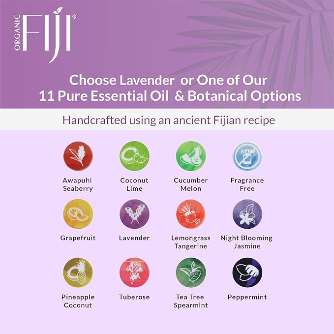 "Coco Fiji Soap Bar for Face and Body Infused With Organic Coconut Oil, Lavender Essential Oil, Natural Soap for Moisturizing & Pore Purifying Skin, 7 oz, Pack Of 2 " - Bloomnest