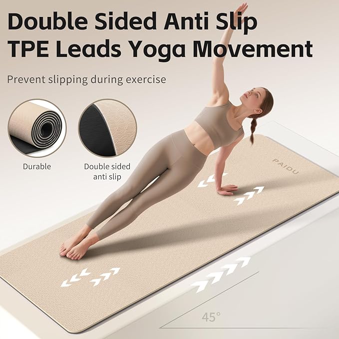 Yoga Mat 8mm Super Thick TPE Fitness Mat | SGS Certified | Non-Slip, Odorless & Tear-Resistant | Unisex with Strap | for Yoga, Pilates, Meditation & Home Workouts - Bloomnest