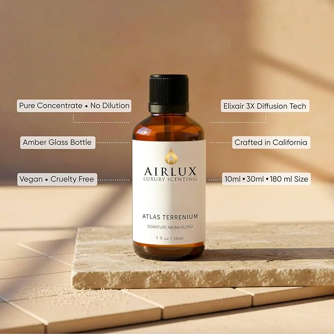 Signature Aroma Oil No. 16 Warm Apple Cider – Aroma Oil for Cold Air & Waterless Diffusers and DIY Crafts – 10 mL, 0.34 fl oz Glass Bottle Airlux
