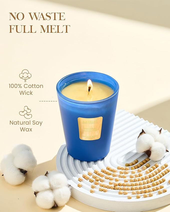 M&SENSE Peaceful Patchouli Scented Natural Soy Wax Candle, 14.1oz 60 Hours Long Lasting Slow Burning, Aromatherapy Fall Winter Candle for Stress Relief Festival Gifts for Home Decor - Bloomnest