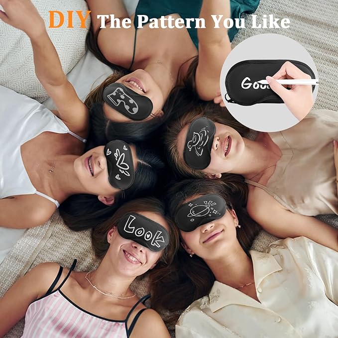 HOFASON 200 Pcs Bulk Eye Mask Sleep Mask Blindfolds Eye Cover for Party Games Team Building Travel, Disposable Sleeping Masks for Women Men Kids with Nose Pad and Elastic Strap(Black) - Bloomnest