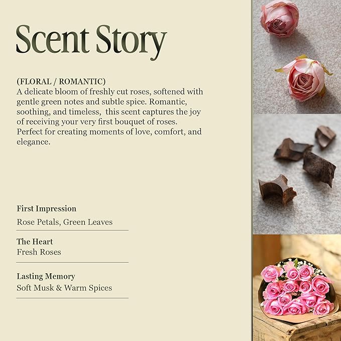 Scented Luxury Candles in Handmade Ceramic Jars, Soy Wax | Canal Rose – Rose Bud & Oud Scented, Large Candle | Non Toxic, 2 Wicks, Reusable Big Pink Jar | Natural Spring Aromatherapy for Women & Men - Bloomnest