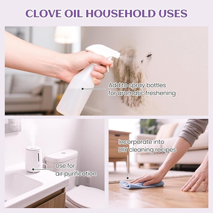 EVOKE OCCU Clove Oil for Teeth and Gums - Oral Care, Toothache Relief & Fresh Breath - DIY Mouthwash - 4 Fl Oz - Bloomnest