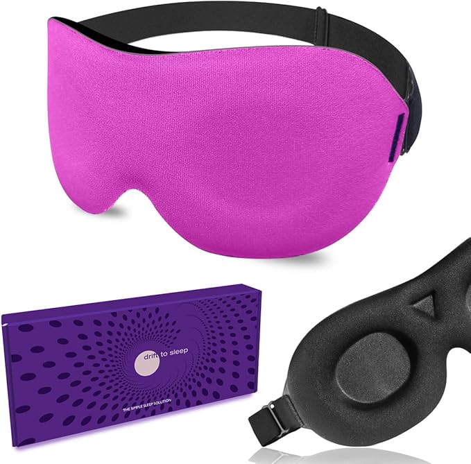 DTS Sleep Masks for Side Sleepers Men Women Zero Eye Pressure 3D Cups Complete Light Blocking Night Blindfold with Adjustable Strap Shade Cover Sleeping Mask for Travel Nap Work Home (Pink) - Bloomnest