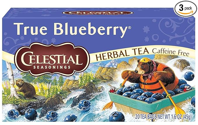 Celestial Seasonings Herbal Tea, True Blueberry, 20 Count (Pack of 3) - Bloomnest
