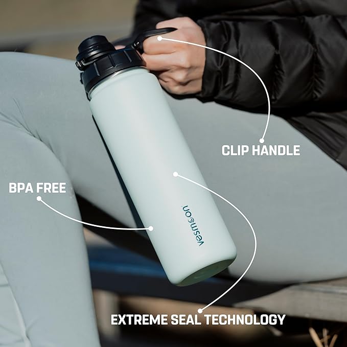 Vesmoon Vessence Tea Infuser Bottle - 32 Oz Insulated Loose Leaf & Fruit Infuser Bottle | Leak Proof with FlowSip Lid