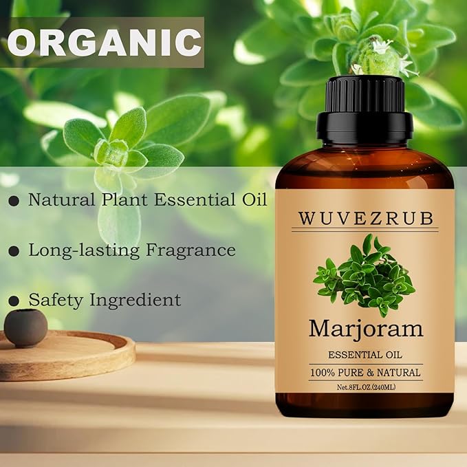 Marjoram Essential Oils, 240ML Pure and Natural Essential Oil for Aromatherapy Diffuser - Marjoram /8 Fl Oz - Bloomnest