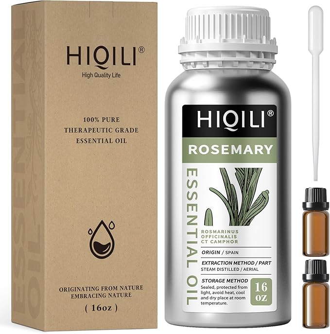 HIQILI Rosemary Oil for Hair Growth, Add to Shampoo & Conditioner, 100% Pure Undiluted - 16 Fl Oz - Bloomnest