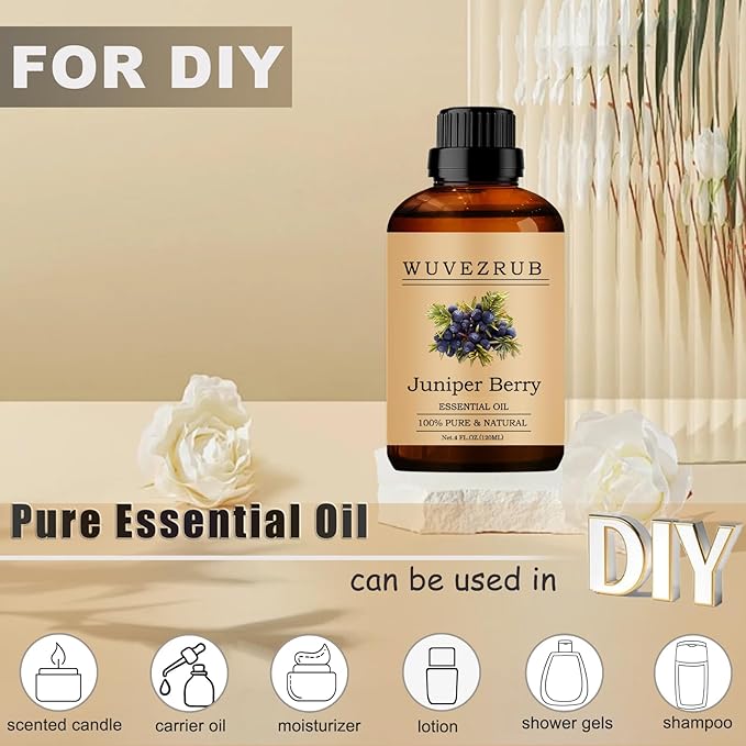 Juniper Berry Essential Oils, 120ML Pure and Natural Essential Oil for Aromatherapy Diffuser - Juniper Berry /4 Fl Oz - Bloomnest