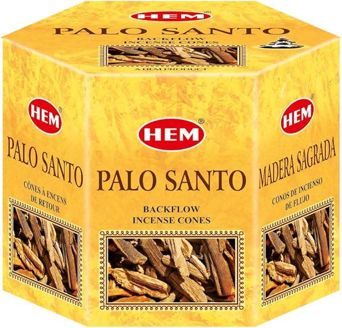 HEM Palo Santo Backflow Incense Cones – 20 Aromatherapy Cones | Long Lasting 40 Min Burn(Single Cone) | for Spa, Yoga, Reiki, Meditation, Healing, Relaxation & Home Fragrance HEM