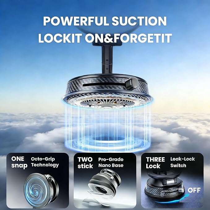 MagSafe Car Mount with Aroma Diffuser, 2-in-1 Magnetic Phone Holder for Car Dashboard, Strong Suction, 360° View, Compatible with iPhone 17/16/15/14/13/12 & All Phones (Black) - Bloomnest