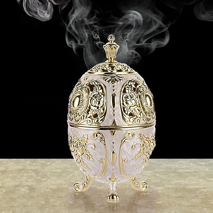 JUXYES Vintage Incense Burner Holder with Removable Ash Catchers, Metal Censer Antique Cone Coil Incense Burner Holder Zinc Alloy Spiritual Aromatherapy Yoga Meditation Gifts Retro Home Decoration - Bloomnest