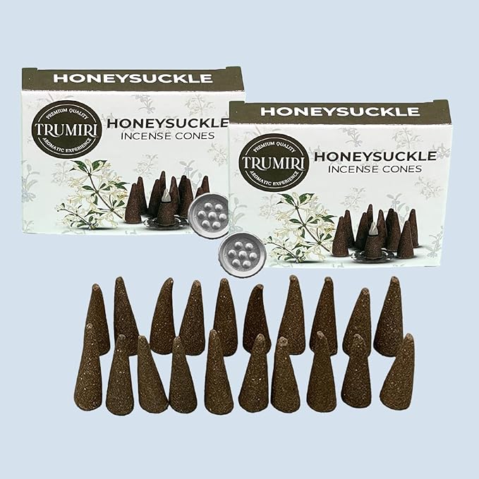 Honeysuckle Incense Cones - 20 Cone Incense - Dual Pack of 10 - Scented TRUMIRI
