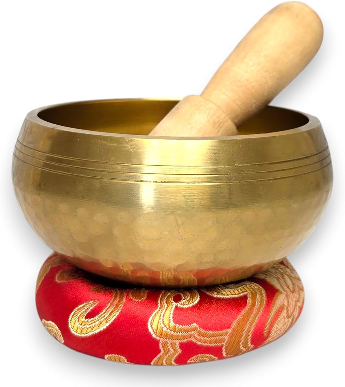 4" Hand-Hammered Tibetan Singing Bowl Set – Includes Wooden Mallet, Handmade Cushion & Hand-Stitched Case – Meditation, Sound Healing & Yoga Tool – Made in Nepal