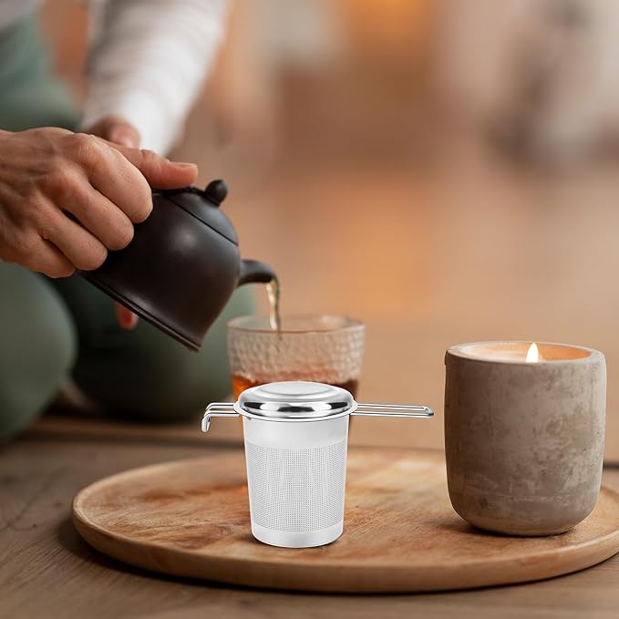 Numola Large Tea Infuser - Stainless Steel Loose Leaf Tea Steeper with Heat Resistant Double Handles, Tea Strainer & Tea Ball for Mugs, Cups & Teapots - Perfect for Home, Office, Coffee - Bloomnest