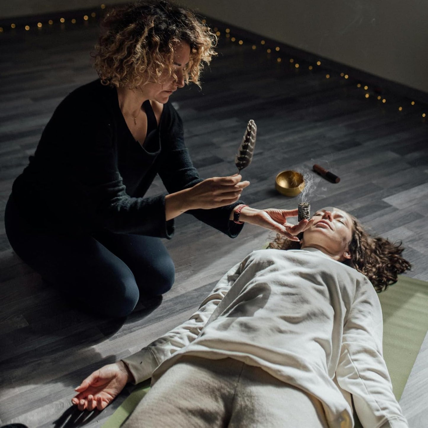 Tibetan Singing Bowl Set (3.15 Inch, copper) - Hand-Hammered, Perfect for Sound Bath, Yoga & Meditation Stress Relief, Comes with Gift Box, Free Palo Santo Wood + California White Sage