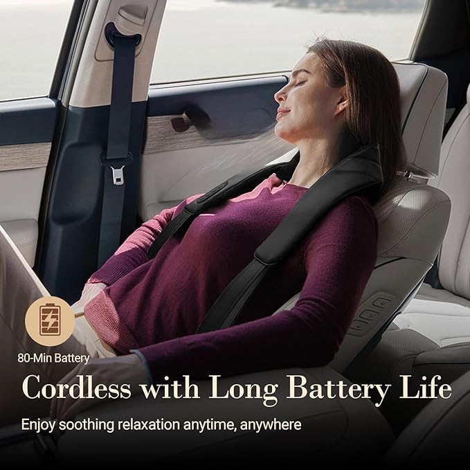 Cordless Neck Massager for Pain Relief Deep Tissue HSA Eligible, Upgarded Deep Kneading Shoulder Massager with Heat, Massager Pillow for Neck and Shoulder Pain, Christmas Gifts for Women Men