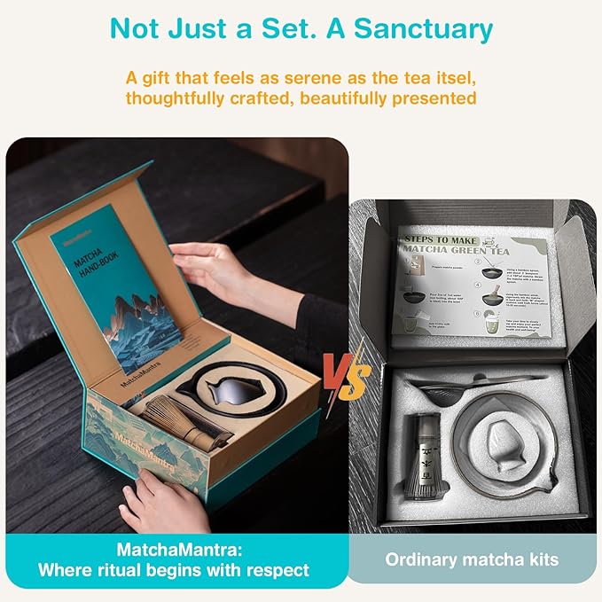 Premium Matcha Ceremony Set – Complete 9-Pcs Ritual Kit – Presented in Luxury Magnetic Gift Box, Perfect for Gifting or Self-Care (Black) - Bloomnest