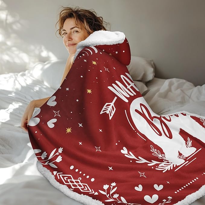 GEEMBI Mom Birthday Gifts - Wearable Blanket Hoodie 47x72 in - Mothers Day Birthday Gifts for Mom from Daughter Son, Mama Gift Idea, Gift for Mother in Law Stepmom, Wife Gift, Hoodie Blanket for Women - Bloomnest