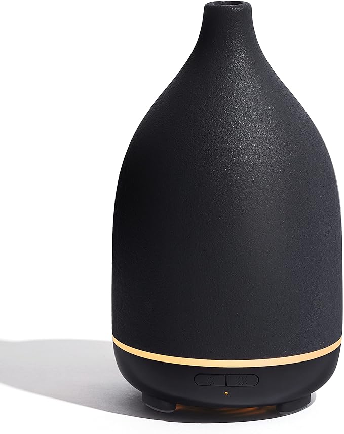 InnoGear Oil Diffuser, 150ML Ceramic Diffuser for Essential Oils Handcrafted Aromatherapy Diffuser Ultrasonic Cool Mist Humidifier with 2 Mist Modes Waterless Auto Off for Room Office, Black - Bloomnest