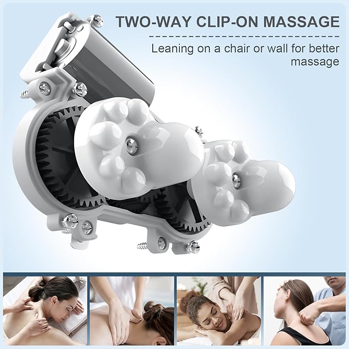 Electric Neck Massager,Portable Heated Kneading Massage Cushion Pillow,Rechargeable Shoulder Neck U-Shaped Massage Shiatsu,for Pain Relief at Home,Car,Office,Travel(Black) - Bloomnest