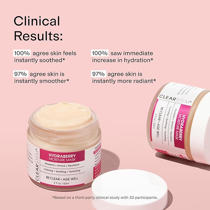 CLEARSTEM HYDRABERRY Hydrating Face Mask for Women - Night Mask for Sleeping for Women with Ceramides, Arnica & Magnesium PCA - Overnight Mask for Evening Hydration to Nourish & Protect Skin Barrier - Bloomnest