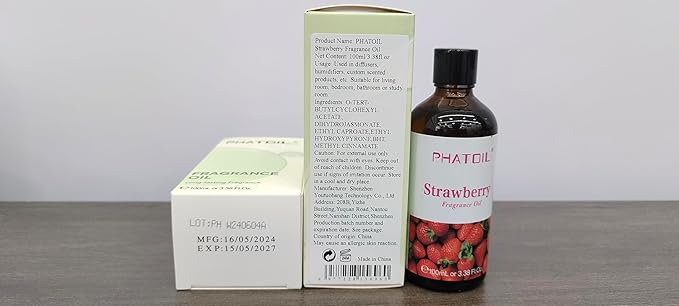 PHATOIL 3.38FL.OZ Strawberry Fragrance Oils for Aromatherapy, Essential Oils for Diffusers for Home, Perfect for Diffuser, Yoga, Skin Care, DIY Candle and Soap Making - 100ml - Bloomnest