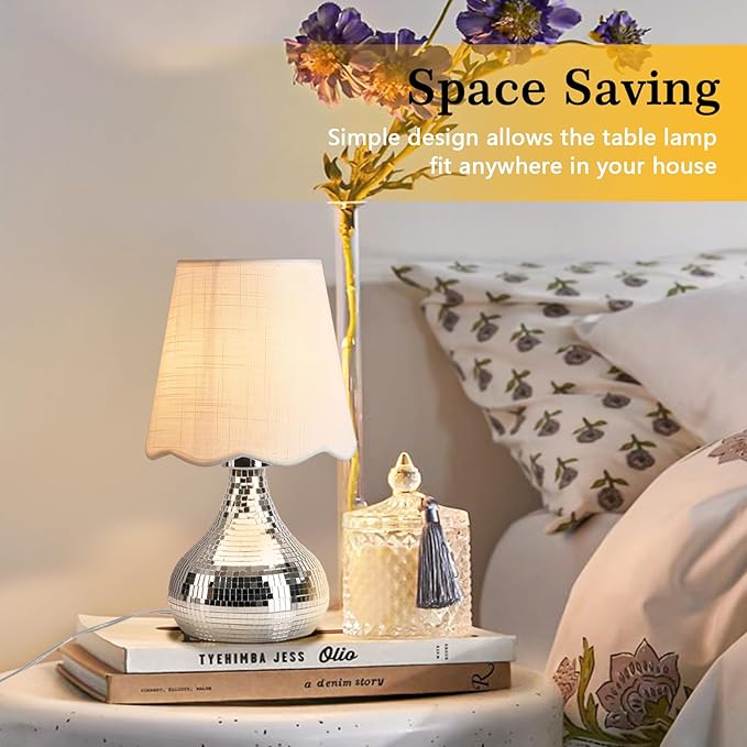 Disco Small Table Lamp for Bedroom, Funky Lamp Ball Lamps for Kitchen Counter, Mini Morden Table Lamps for Small Spaces, Small Funky Table Lamp for Nightstand Desk Lamp, Living Room - Bloomnest