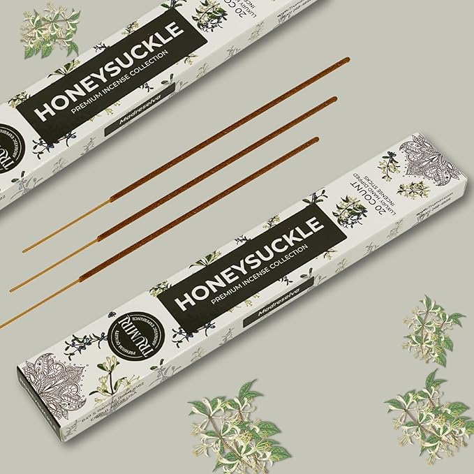 Honeysuckle Incense Sticks - Total 40 Insence-Sticks - Dual Pack of 20 Insense - Inciensos - Inscents - Natural Non Toxic Ingredients - Incents - Incence - Inscense - Insents TRUMIRI