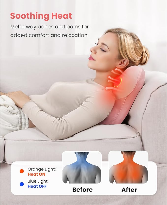 BOB AND BRAD Back Massager with Heat FSA Eligible, EZBack Corded Neck Massager for Pain Relief Deep Tissue, Shiatsu Back Shoulder and Neck Massage Pillow, Full Body Use, Ideal Gifts for Women Mom Wife - Bloomnest