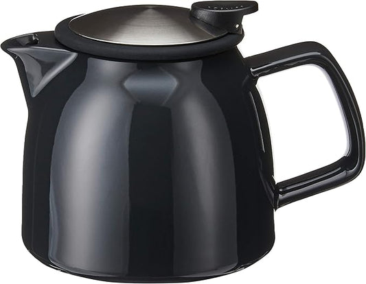 FORLIFE Bell Ceramic Teapot with Basket Infuser, 26-Ounce/770ml, Black Graphite - Bloomnest