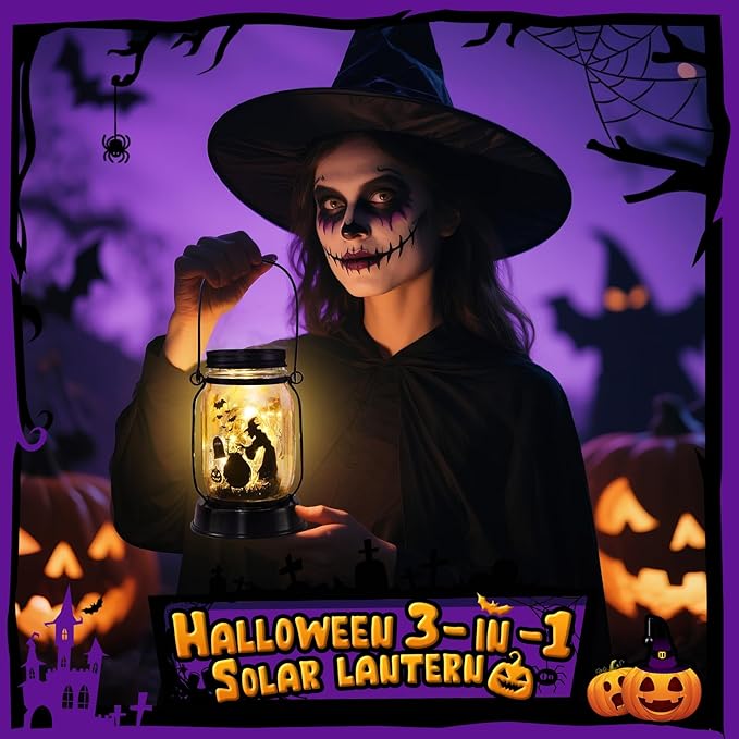 kyoryuger Halloween Decorations Halloween Decor Witch Solar Lanterns Witch Decorations Outdoor Lights Solar Garden for Yard, Patio,Backyard,Porch Torches Lights - Bloomnest