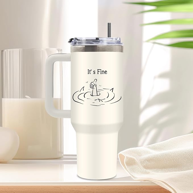 DUUV Motivational Gifts for Women Men, Funny Saying Tumbler 40 Oz with Handle Lid and Straws, Funny Coworker Gifts for Work Office, Inspirational Gift for Birthday Christmas, 1PCS - Bloomnest