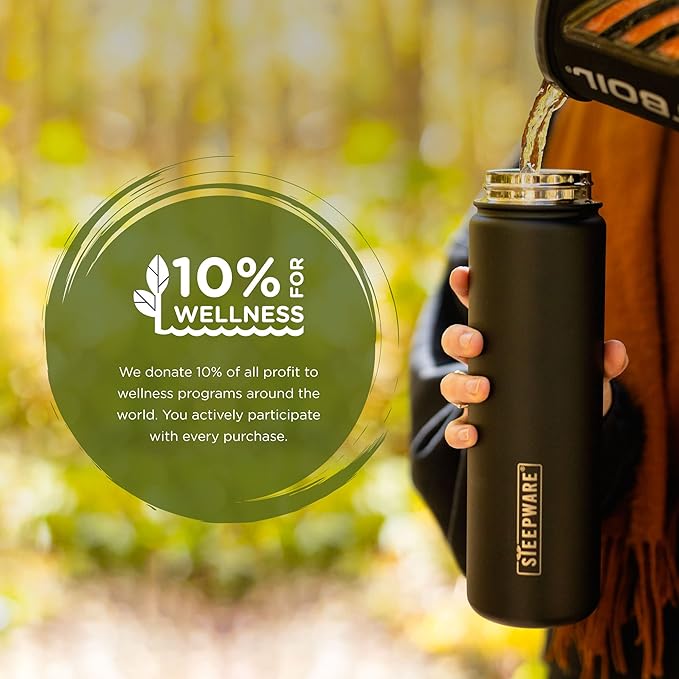 The Tea Spot Steepware Tea Tumbler, Tea Thermos, 22oz, Violet- Travel Bottle with Tea Infuser for Loose Leaf Tea or Iced Coffee - Sleek Double-Walled Insulated Bottle - Bloomnest