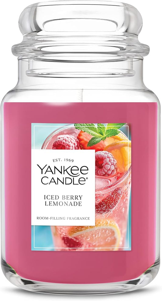 Yankee Candle Iced Berry Lemonade Scented Candle, 22oz Large Jar with up to 150 Hour Burn Time, Giftable - Bloomnest