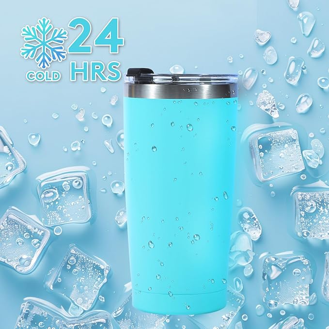 Dongni 20oz Tumbler Bulk Stainless Steel Vacuum Insulated Tumblers with Lid Double Wall Travel Mug Powder Coated Coffee Cup, Suitable for Ice Drinks and Hot Beverage（Black 16 pack） - Bloomnest