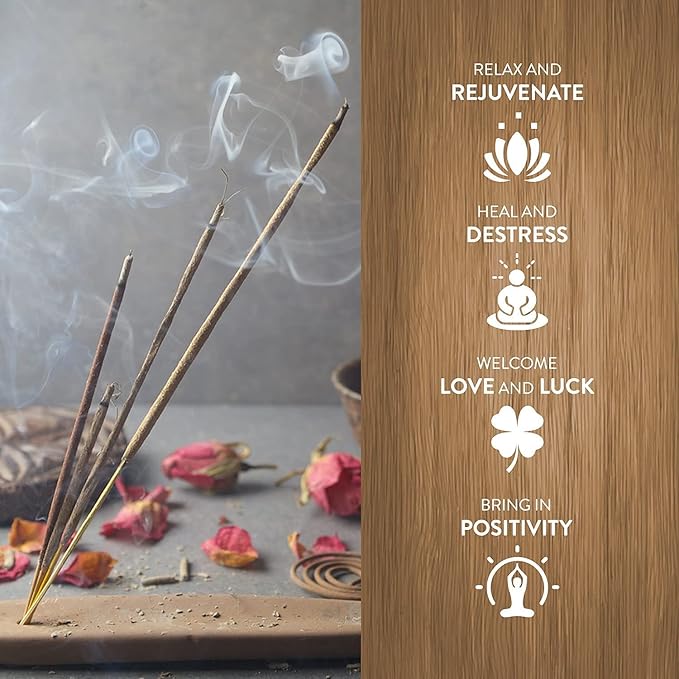 Hem Palo Santo Masala Incense Sticks | Smudge Healing Incense | Natural Fragrance of Sandalwood for Positivity | for Stress Relief & Cleansing | Gift Set - Pack of 12 (15 GMS Each) HEM