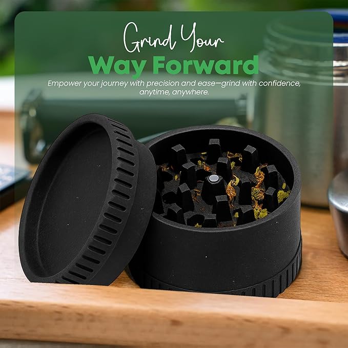 55 mm Black Herb Grinder - Bloomnest