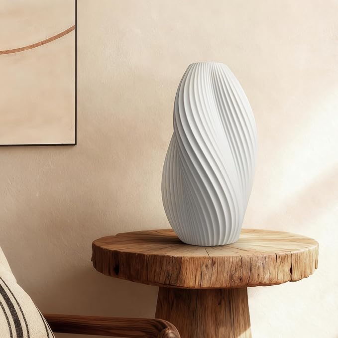 RONDURE 11.9" Modern Ceramic Table Lamp, Fully Dimmable Modern Bedside Lamps for Bedroom, Living Room and Nightstand, White Translucent Ceramic Shade, Warm Ambient Lighting, Corded, Bulb Included - Bloomnest