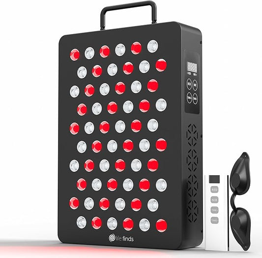 Life Finds 9 x 13 inch Red Light Therapy Panel Lamp for Skin and Muscles, Near Infrared Treatment, 60-LEDs, 78W, 5 Wavelength Modes, 217 Irradiance, Remote Control, LF-RL16 LifeFinds