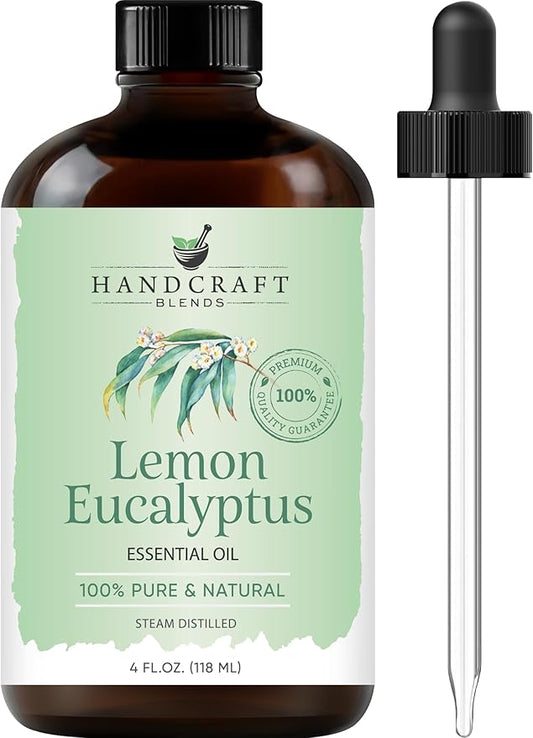 Handcraft Blends Lemon Eucalyptus Essential Oil – Huge 4 Fl Oz – 100% Pure and Natural – Premium Grade Essential Oil for Diffuser and Aromatherapy, Skin, Massage, Candle and Soap Making Fragrance - Bloomnest